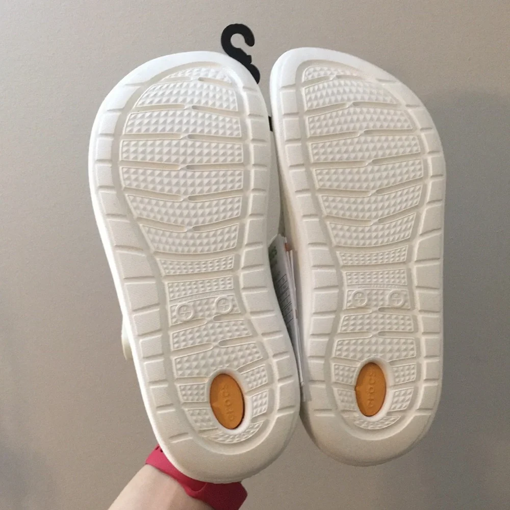 Crocs Beige / White / and Orange LiteRide Clogs - Picture 9 of 15